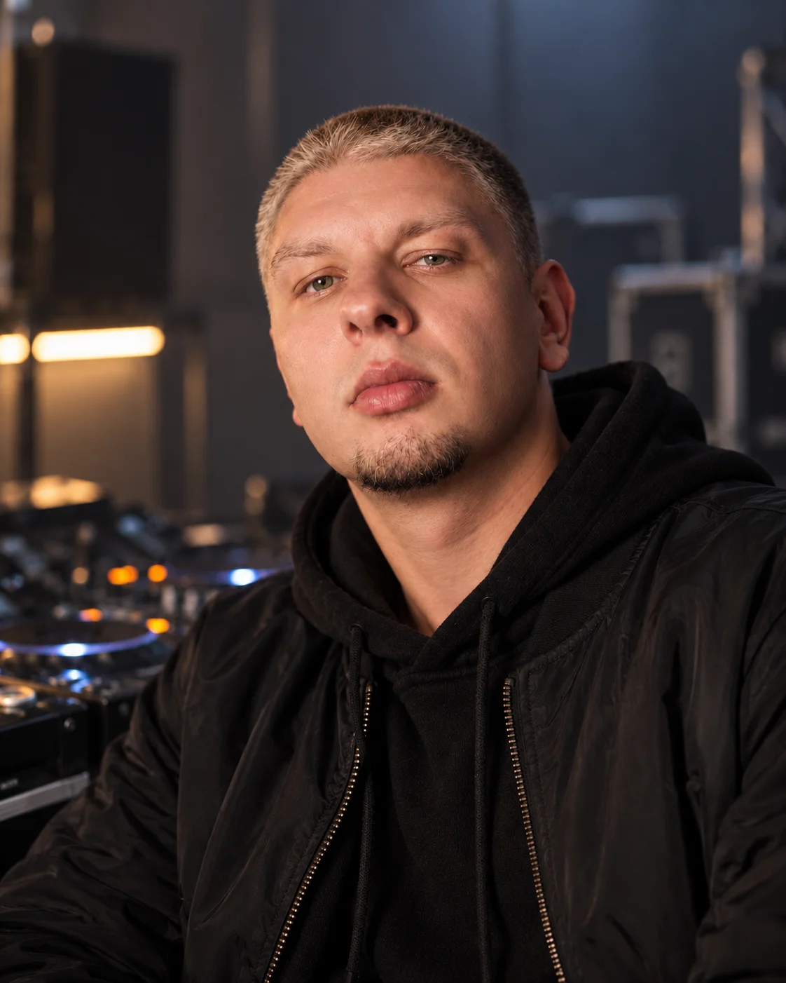 Danny alias NeonFlux vor DJ-Equipment